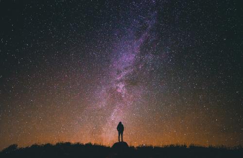 Person looking at starry sky