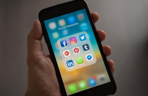 Phone with social media buttons