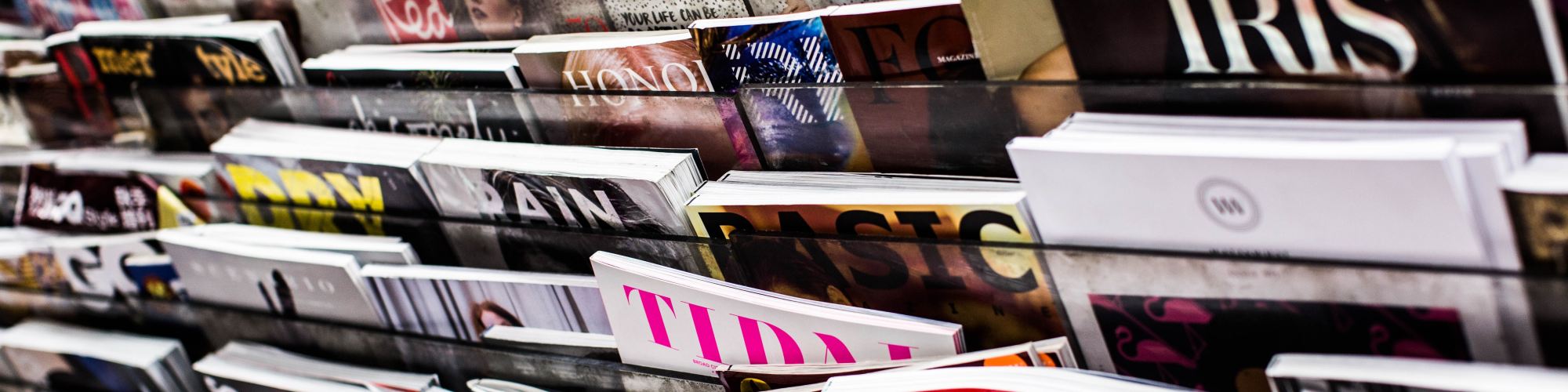 magazines on rack