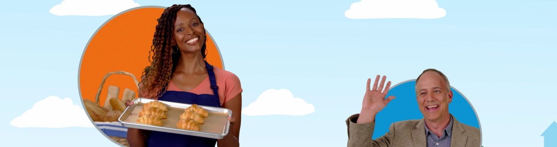 Photo of woman holding a tray of cookies