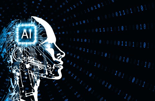 Image of a person's brain with AI