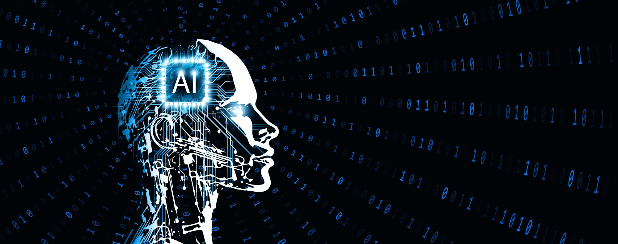Image of a person's brain with AI