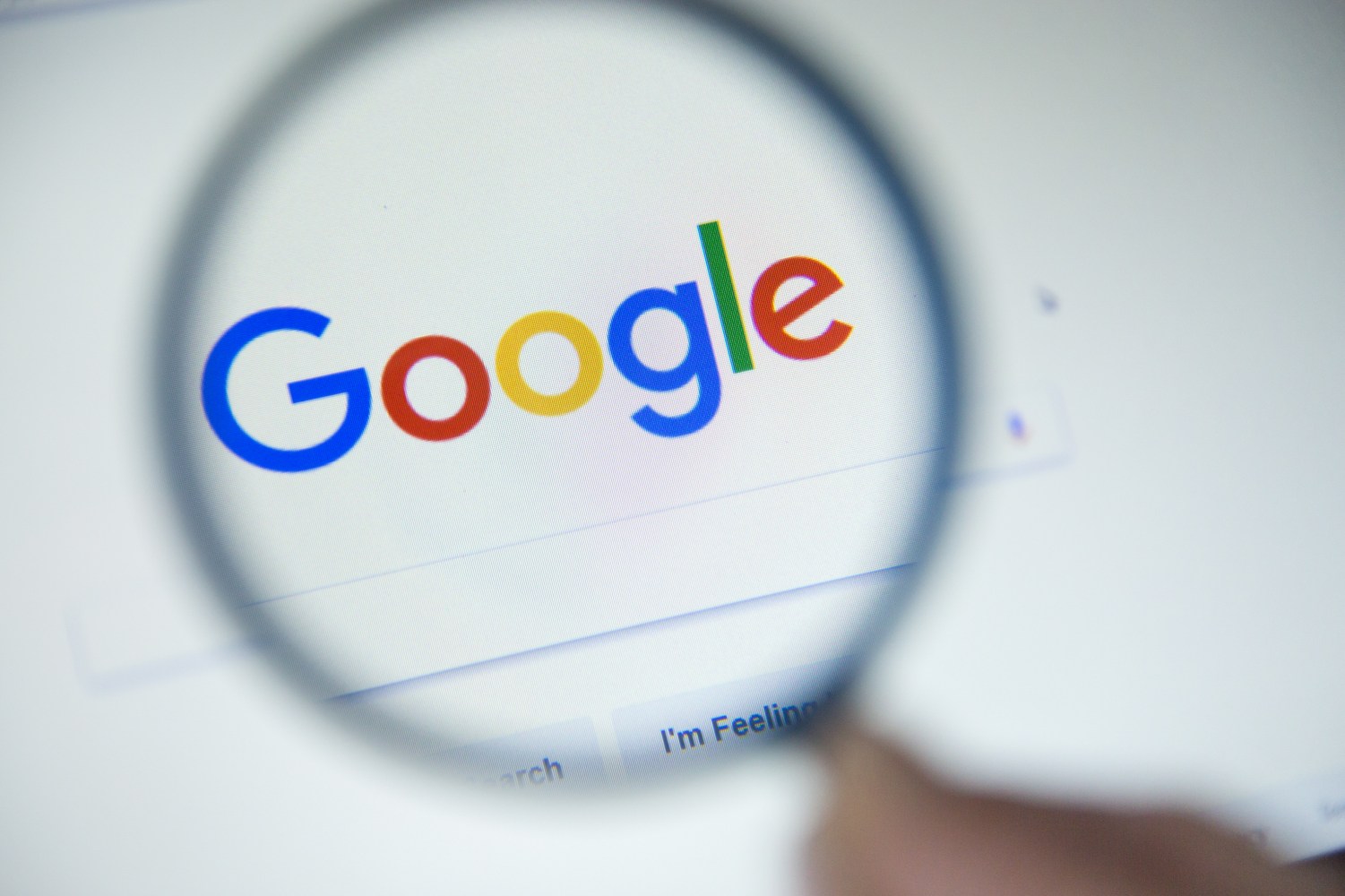 Image of Google with magnifying glass.